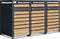 AXI Lucas metalen Containerombouw Antraciet/houtlook - Kliko ombouw voor 3 afvalcontainers – Max. 240L – Goede ventilatie