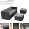 tectake® Wicker lounge - Tuinmeubelset - 5 elementen - Weerbestendig - Zwart