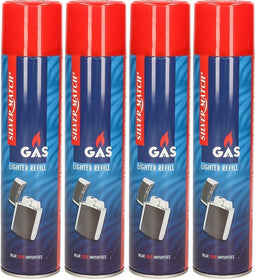4x Aanstekergas / butaan gas 300 ml