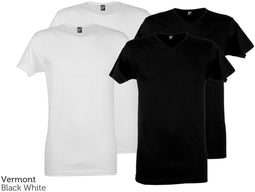 4x Alan Red Basic T-Shirt | Vermont of Derby - Maat XL - Zwart/Wit