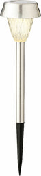 4x Buiten LED RVS lantaarn stekers solar verlichting 24 cm - Tuinverlichting - Tuinlampen - Solarlampen op zonne-energie