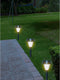 4x Buiten LED RVS lantaarn stekers solar verlichting 24 cm - Tuinverlichting - Tuinlampen - Solarlampen op zonne-energie