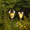 4x Buiten LED RVS lantaarn stekers solar verlichting 24 cm - Tuinverlichting - Tuinlampen - Solarlampen op zonne-energie
