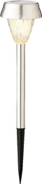 4x Buiten LED RVS lantaarn stekers solar verlichting 24 cm - Tuinverlichting - Tuinlampen - Solarlampen op zonne-energie