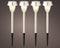 4x Buiten LED RVS lantaarn stekers solar verlichting 24 cm - Tuinverlichting - Tuinlampen - Solarlampen op zonne-energie