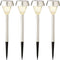 4x Buiten LED RVS lantaarn stekers solar verlichting 24 cm - Tuinverlichting - Tuinlampen - Solarlampen op zonne-energie