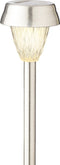 4x Buiten LED RVS lantaarn stekers solar verlichting 24 cm - Tuinverlichting - Tuinlampen - Solarlampen op zonne-energie