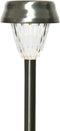 4x Buiten LED RVS lantaarn stekers solar verlichting 24 cm - Tuinverlichting - Tuinlampen - Solarlampen op zonne-energie