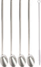 4x Herbruikbare RVS lepel rietjes - Inclusief reinigingsborstel - Cocktail/smoothie rietjes