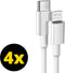 4x Oplader kabel geschikt voor iPhone - Kabel geschikt voor lightning - USB C kabel - Lader kabel