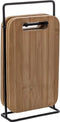 4x Stuks broodplankjes met houder 15 x 6,5 x 26 cm van bamboe hout met metaal - Broodplanken - Snijplankjes