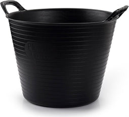 4x stuks flexibele emmer/wasmand zwart 42 liter - Opbergmanden - 49 x 45 x 38 cm - Flexibele emmers