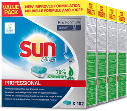 4x Sun Professional Vaatwastabletten All in 1 Pro Formula 102 stuks