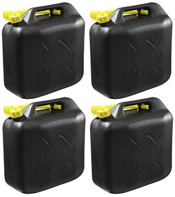 4x Zwarte brandstof jerrycan 20L