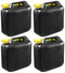4x Zwarte brandstof jerrycan 20L