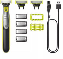 Philips OneBlade 360 QP2834/31 - Gezicht en lichaam - Hybride styler met 2x 360-mesjes - Grijs