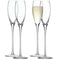 L.S.A. Wine Drinking Champagne Flutes 200 ml Set of 4 Pieces - Transparent / Glass