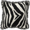 Dutch Decor ZABY - Sierkussen 45x45 cm - zebra print - met franjes - Raven - zwart - Inclusief binnenkussen