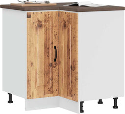 vidaXL - Hoekkeukenonderkast - Kalmar - bewerkt - hout - oud - houtkleurig