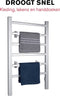 Dirt Devil Elektrische Handdoekradiator - Handdoekrek Badkamer - Wanddroogrek of als Handdoekenrek Vrijstaand - Verwarmd Droogrek IP22 Drupdicht - Wasdroogrek 6 Stangen - Wasrek - Aluminium