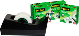 Plakbandhouder scotch c38 zwart + 4rol tape | 16 stuks