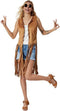 dressforfun - dameskostuum Hippie Weste - XL - inclusief zonnebril haarband oorbellen - bruin