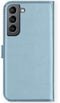 Selencia Galaxy S21 FE - Echt Lederen Bookcase - 3 Pashouders - Lichtblauw