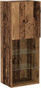 vidaXL - TV-kast - met - LED-verlichting - Oud - Hout - 40,5x30x102 - cm