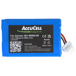 Battery suitable for Garmin 361-00063-00, Garmin Motorcycle BMW Navigator V, 7.4 Volt 920mAh