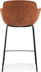 Alterego Mini Calvin - Bruine Microfabric Barkruk - 59x54x97,5cm