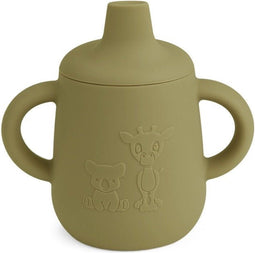Nuuroo - Aiko siliconen beker met tuitdeksel - Olijfgroen - 140 ml