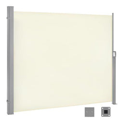 Woltu Privacy Scherm - Uitschuifbaar Zonwering en Ruimteverdeler - Crème - 180 x 350 cm