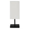 Atmooz - Tafellamp Francesco - Slaapkamer / Woonkamer - Industrieel - Zwart en witte kap - Hoogte 39cm - Metaal