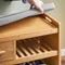 SoBuy FSR75-N - Schoenenbank - Solid Wood met Zitkussen & 3 Manden - Naturel