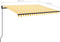 vidaXL - Luifel - automatisch - met - LED - en - windsensor - 3x2,5 - m - geel - en - wit