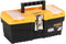 Perel Gereedschapskoffer, polypropyleen, met verwijderbare inlegbak, 2 organizers in het deksel, inklapbaar handvat en metalen sluiting, zwart/geel, 320 x 155 x 139 mm