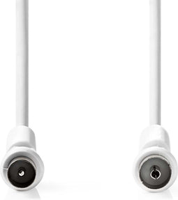Nedis Coaxkabel - Coax Male naar Coax Female - 120 dB - 75 Ohm - 2.00 m - Wit