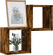 vidaXL - Muur - Cube - Planken - 2 - st - Smokey - Eiken - 26x15x26 - cm - Geengineerd - Hout