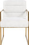 Richmond Stoel Lizzy White Bouclé / gold (Copenhagen 900 Bouclé White)
