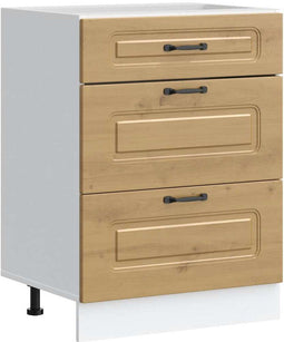 vidaXL - Keuken - onderkast - Kalmar - bewerkt - hout - artisanaal - eikenkleur