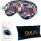 SMUG Slaapmasker met Opbergzakje - 100% Verduisterend - Verstelbaar Oogmasker in Satijn - Tattoo Print