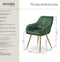 tectake® Eetkamerstoel Marilyn - Fluwelen Stoel - Ergonomisch Design met Armleuningen - Groen