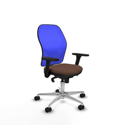 Piqueras y Crespo 3D086N0 - Bureaustoel - Verstelbare hoogte met armleuning - Blauw Donkerbruin