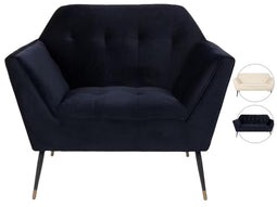 Dutchbone Kate - Fauteuil - Lounge Chair - Comfortabel - Deep Blue - 80x75x85 cm