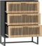vidaXL - Dressoir - 60x30x75 - cm - bewerkt - hout - zwart