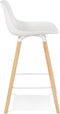Alterego Mini Tatsu - Witte Barkruk - Natuurlijke Houten Poten - 48x46x89cm