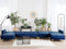 ABERDEEN - Bank U-vormig - Blauw - 6 persoons - Universeel - Fluweel