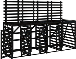 vidaXL - Containerberging - viervoudig - massief - grenenhout - zwart