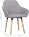vidaXL - Eetkamerstoelen - 2 - st - stof - lichtgrijs