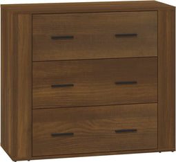 vidaXL - Dressoir - 80x33x70 - cm - bewerkt - hout - bruin - eikenkleur